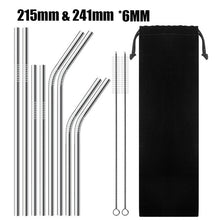 Load image into Gallery viewer, Stainless Steel Reusable Drinking Straws