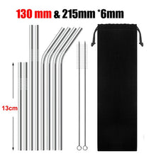 Load image into Gallery viewer, Stainless Steel Reusable Drinking Straws