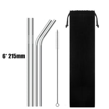 Load image into Gallery viewer, Stainless Steel Reusable Drinking Straws